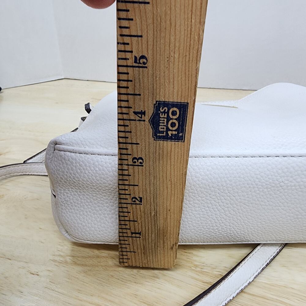 Nanette Lepore White Faux Leather Crossbody Quiet Luxury Bag Pebbled Purse 10x7 - Picture 14 of 16